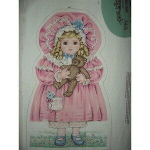 Cut & Sew Doll Panel Vintage Petit Bebe Pink Fabric Stuffed Doll Victorian Bear